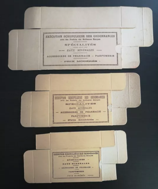 Lot de 3 Anciennes Boîtes Emballage Carton Pharmacie BOURDON Identique 3 Formats