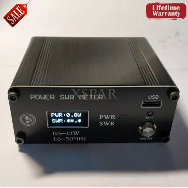 0.5-12W 1.6-50MHz SWR Power Meter Shortwave PWR SWR Meter OLED12864