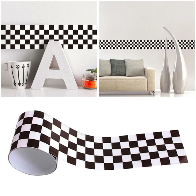 Ruban Adhésif Décoratif Grain De Bois Noir - 1,97 X 16,41 Pieds - Pour Bordure Et Déco Intérieure