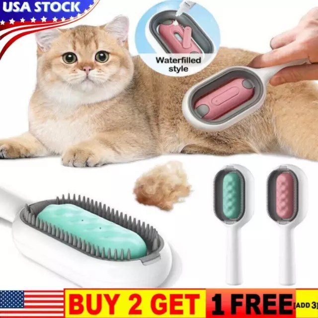 Pet Hair Removal Brushes with Water Tank Dog Cat Deshedding Brush Massage Comb