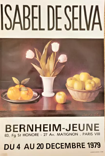 Isabel Selva - Cartel Original Exposición - Galería Bernheim-Jeune-1979