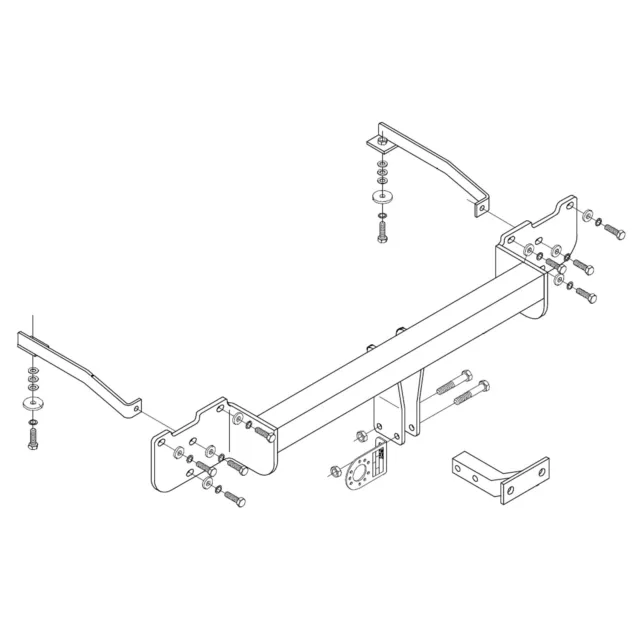 PCT Towbar for Fiat Doblo Van 2010-2022 - Flange Tow Bar