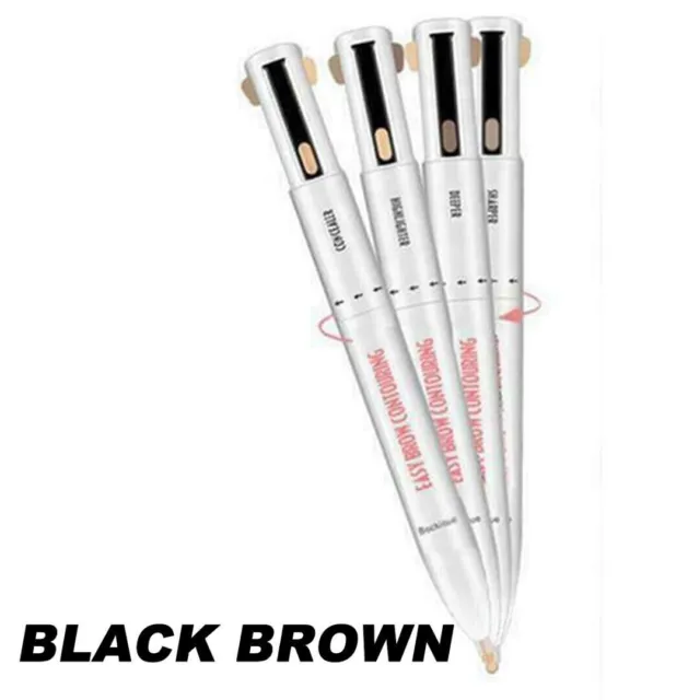 4 In1 Waterproof Eyebrow Contour Pen Defining & Highlighting Brow Easy To Wear