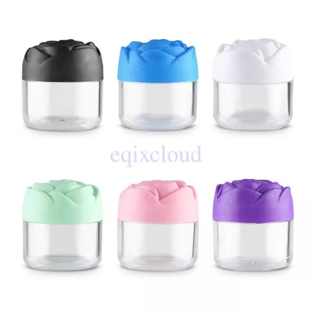 20g Empty Plastic Clear Cosmetic Jars Container Pot Tank Lip Balm Salve Rose Cap