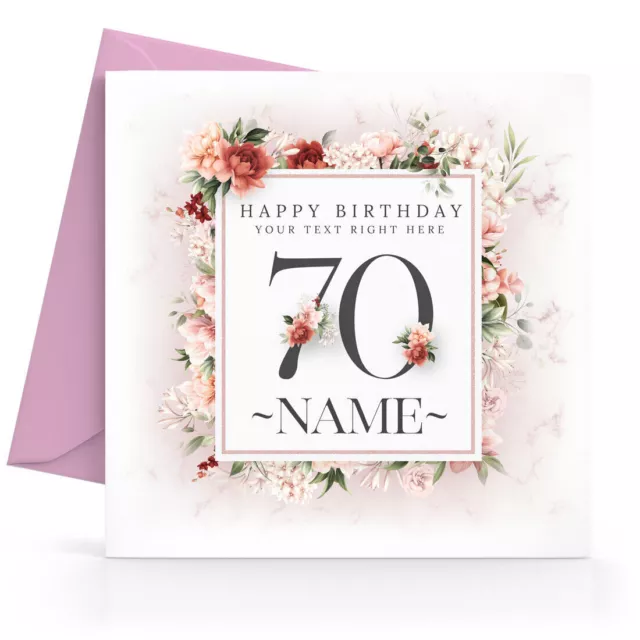 Personalised 70th Birthday Card Female Sister Friend Wife Mum Mother Grandma