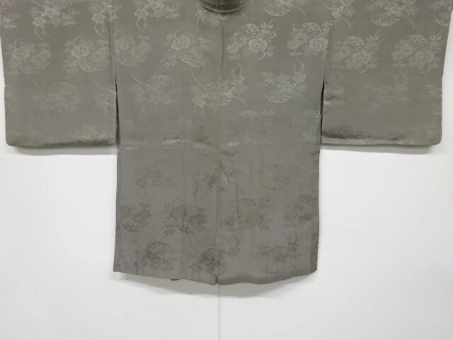 6735161: Japanese Kimono / Antique Haori / Mon Kinsha / Woven Flower Basket