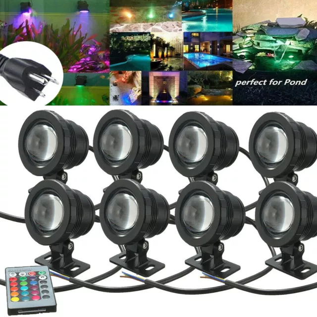 1-10X 10W/20W LED Unterwasser Strahler Strahler Wasserdicht Fluter Teich Lampe