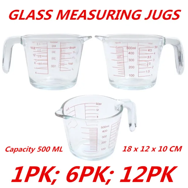 500ml Kitchen Classic Glass Liquid Measuring Tool Jug Measure Pitcher Cup Mug
