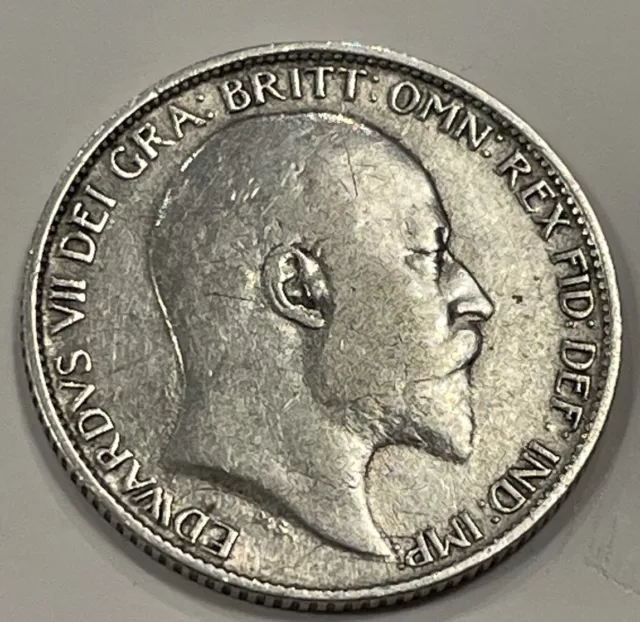 1909 Edward VII 0.925 Silver Sixpence 6d Coin