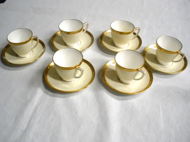 Mintons Winchester  GOLD ENCRUSTED 6 tea cups and saucers