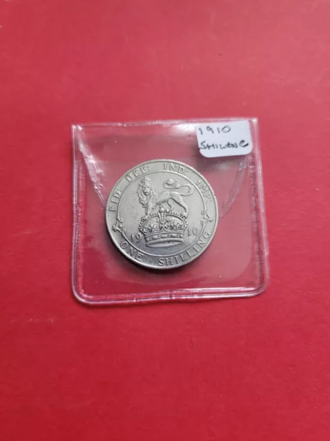 1910 Shilling - King Edward VII -  5.6g Sterling Silver