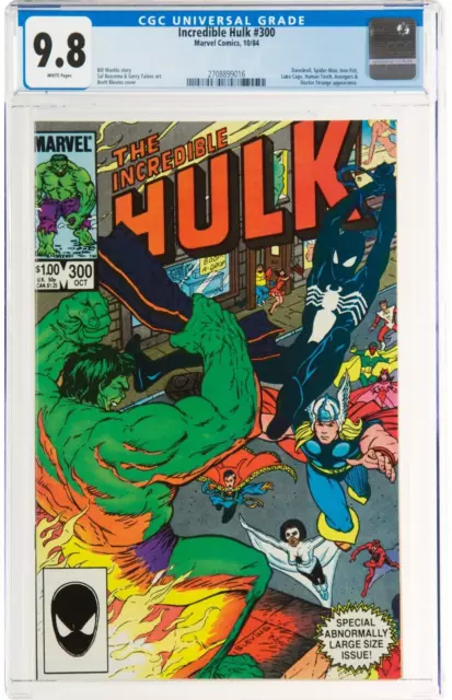 The Incredible Hulk # 300 Cgc 9.8 1984 Blanc Daredevil,Spider-Man Avengers 1,2