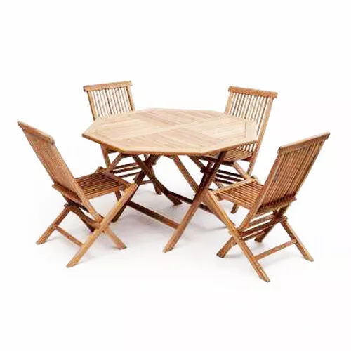 NEW Teak Wooden Garden Furniture Sets 4 Chairs and 1 Table Garden Furniture Sets