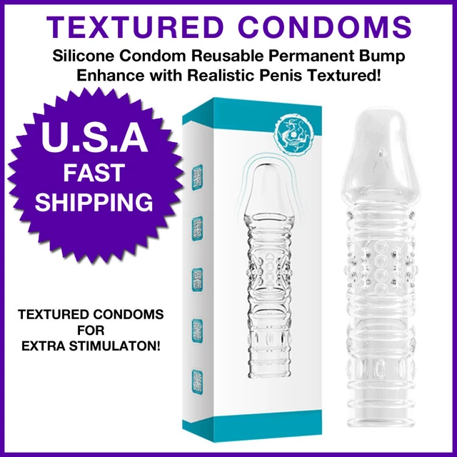 Reusable Textured Male Condom - Reutilizable Masculino Para Hombres El Pene - Pack Of 1