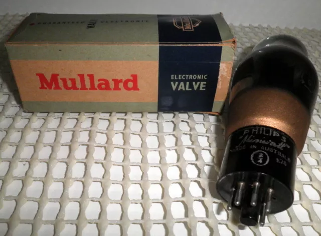 Vint 1939-46 Electronic Valve Philips Miniwatt Made In Aust El3N G Mullard Box