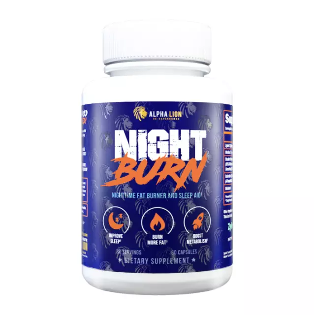 Alpha Lion Night Burn, Deep Sleep, Increase Metabolism - 60 Capsules