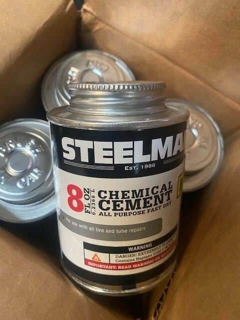 (4 Pack) Steelman Chemical Vulcanizing Cement 8oz. Tire Repair Sealant G10105
