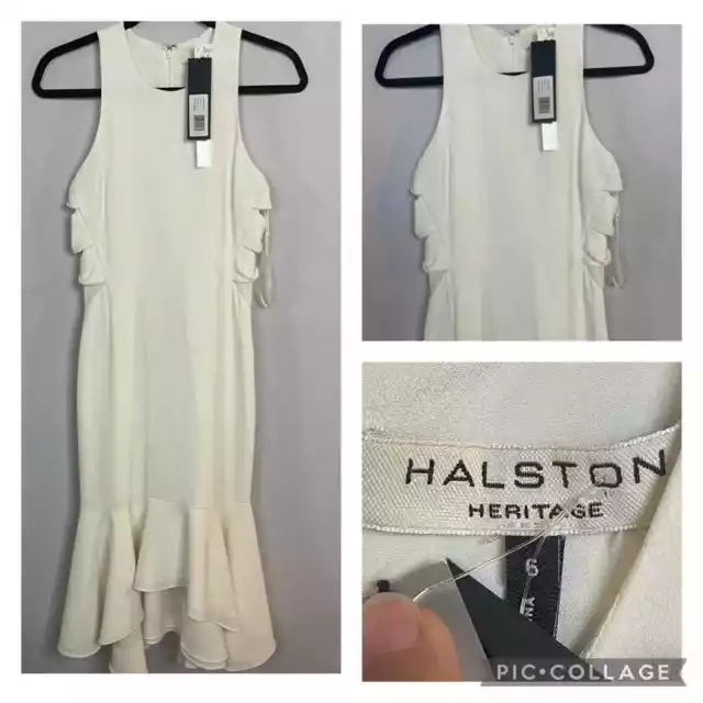 Halston  Heritage Evening Collection Dress Chalk Size 6 NWT