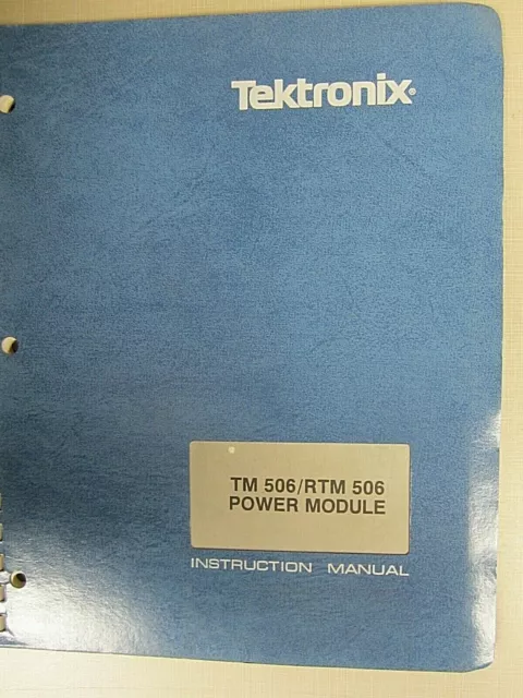 Tektronix TM 506/RTM 506 Power Module 070-1786-02 Instruction Manual