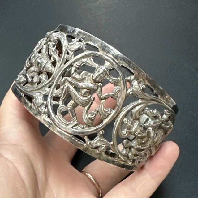 ANCIEN BRACELET EN Argent Massif Silver 925 Jonc créateur art Nouveau
