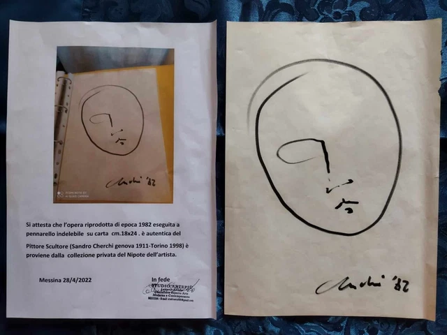 Sandro Cherchi (Genova 1911-Torino 1998) disegno 1982 Vendita No Profit