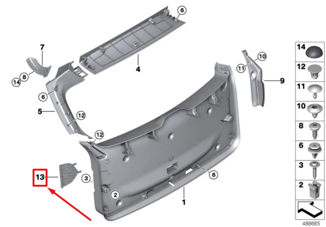 Couvercle Batterie Coffre Droit Pour BMW X3 E83 - Noir, Occasion, Référence 7049040