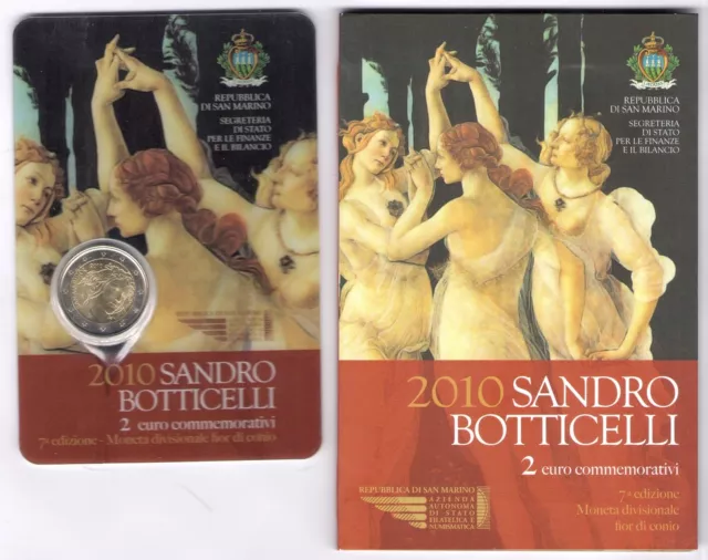 2010 Repubblica di San Marino - Sandro Boticelli 2 euros - FDC