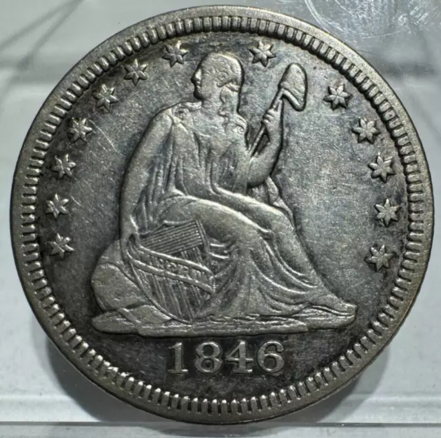 1846 Seated Liberty Quarter Extra Fine Xf Cleaned