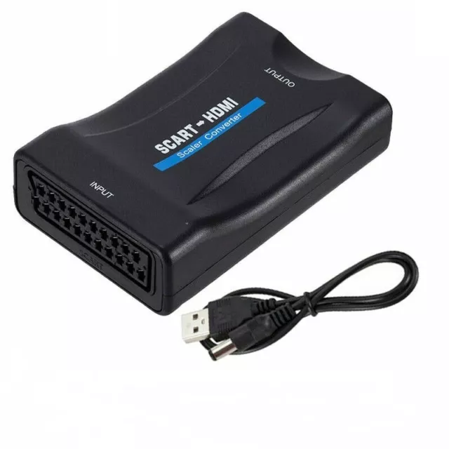 Adaptateur Convertisseur Péritel (SCART) vers HDMI 1080P HD TV Vidéo + Câble