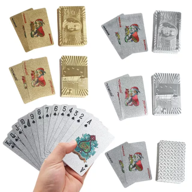 Nuove carte magiche impermeabili oro 24K carte da gioco poker lamina poker