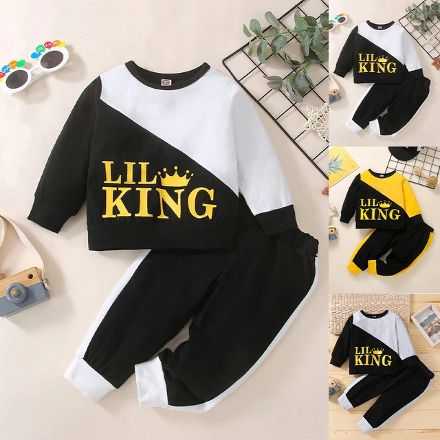 Felpa neonato bambini 2 pezzi tuta top felpa + pantaloni vestiti set outfit 3