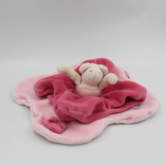 Doudou plat fleur Souris Lila Patachon rose MOULIN ROTY - 5693