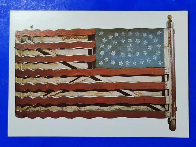American Folk Art Vintage Greetings Card, Flag Gate Jefferson County NY c1876