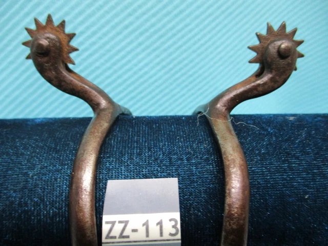 Late 1800's RAZOR SHARP Unmarked Blood Letting Rowels Riding Spurs from MUSEUM 2