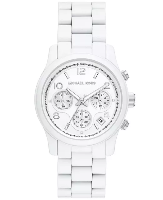 Michael Kors MK7331 Runway Chronograph 38mm White Stainless Steel Women's Watch