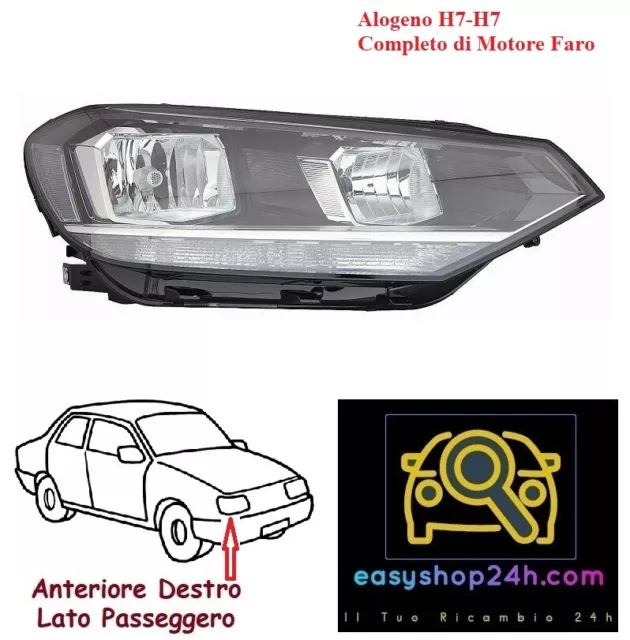 Faro Fanale Proiettore Anteriore Dx Per Volkswagen Touran 5T 2015 H7 H7 Destro