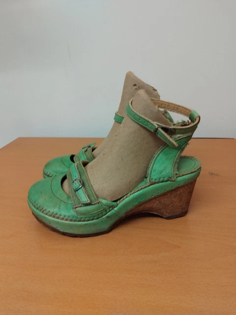 The Art Company Ladies Green Wedge Heel Shoes  Sandals Size 38 UK 5 ❤️CHARITY