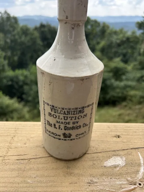 Antique  B. F. Goodrich Co. Stoneware Crock Bottle Akron Ohio