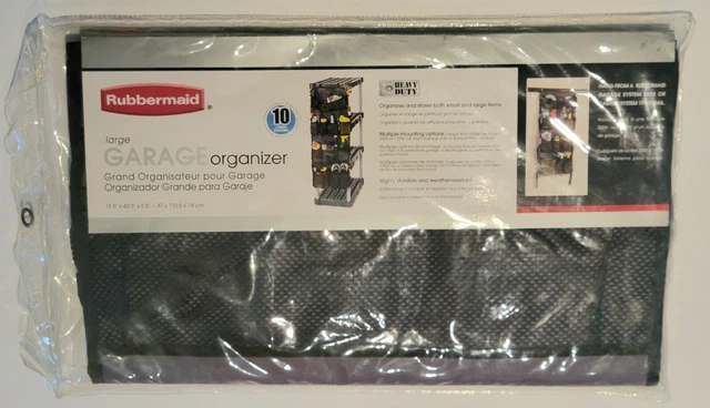 Rubbermaid 10 Pocket Large Garage Organizer Heavy Duty 18.5" X 43.5" X 5.5"