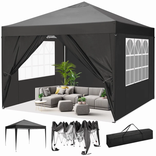 Pavillon 3x3m Pop-Up Gartenzelt Faltpavillon Pavillion Wasserdicht Partyzelt Neu