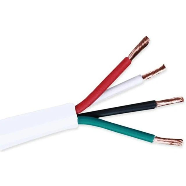 18 Gauge 100ft 4 Conductor Bare Unshielded Cable Wire with Red White Black and -