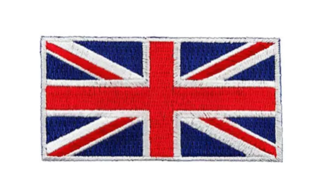 BRITISH FLAG PATCH UNION JACK ENGLAND UK GREAT BRITAIN embroidered iron-on blue