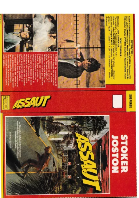 JAQUETTE VHS (seule) : ASSAUT / PETER ET ELLIOOT LE DRAGON