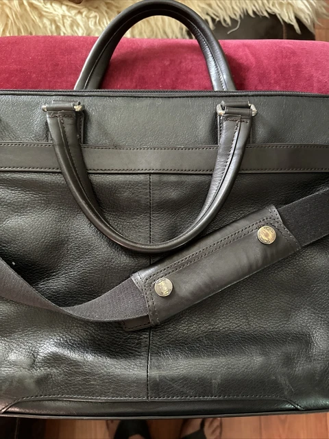 Vintage TUMI Black Leather Business Laptop Bag Briefcase Messenger Computer