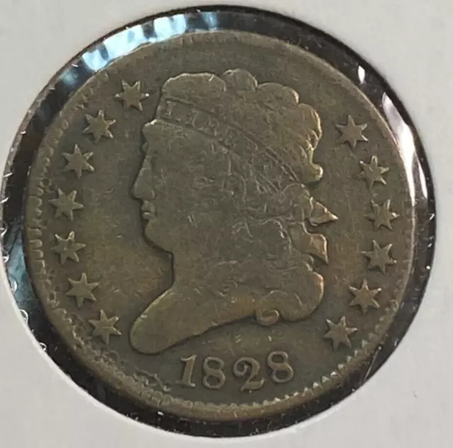 1828 13 Stars Half Cent Nice VG+ CHRC