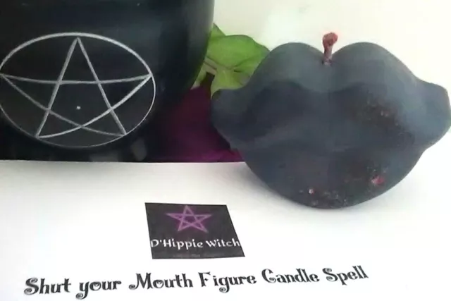 Wicca *SHUT YOUR MOUTH" CANDLE SPELL KIT  Witch GOSSIP Spell Kit EASY SPELL