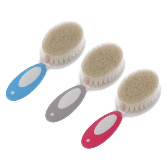 Baby Natural Boys Girls Soft Wool Hair Brush for Head Comb Infant Hair
