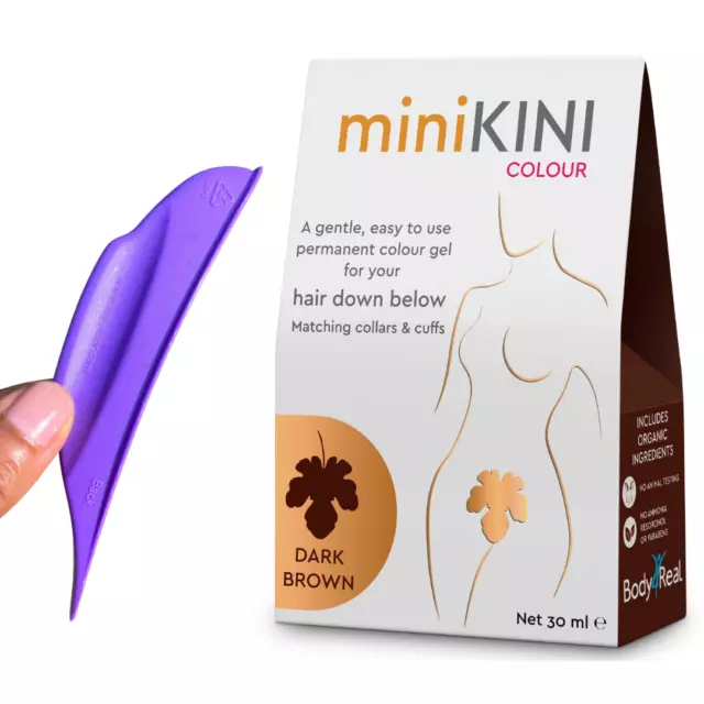 Dark Brown Bikini Pubic Hair Dye Colour Kit for Women + Intimate Area Shield