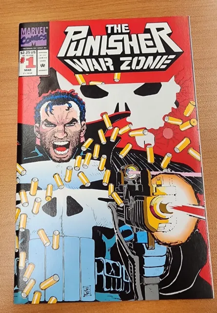 THE PUNISHER WAR ZONE #1 COMIC MARVEL VF/NM 9.0 Cond. Die Cut Wrap Around Cover