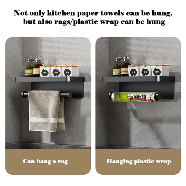 SLEEK AND PRACTICAL Paper Towel Holder with Integrated Shelf for Easy